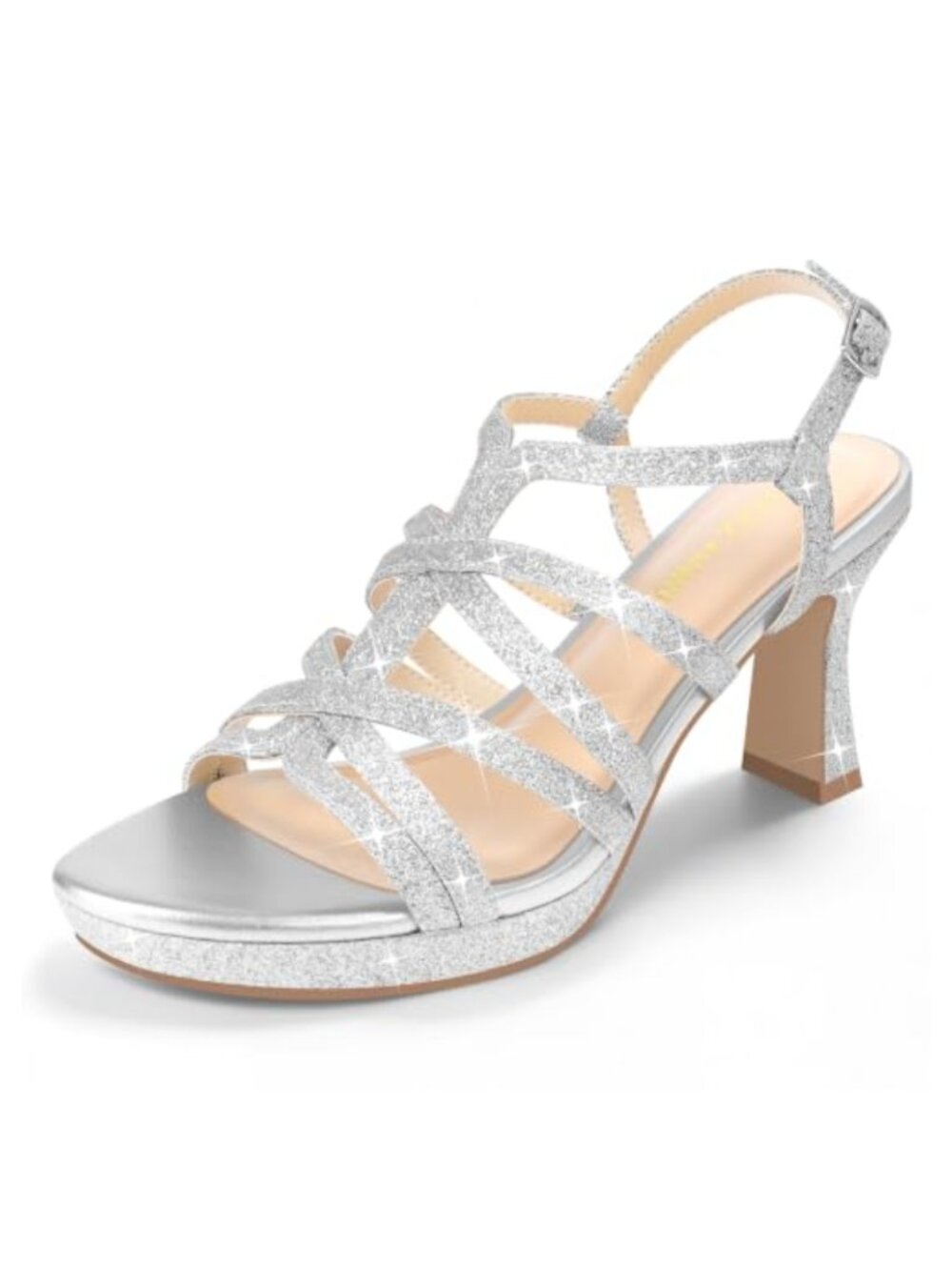 Faux Leather Chunky Platform Strappy Heeled Sandals Open Toe Ankle Strap Dress